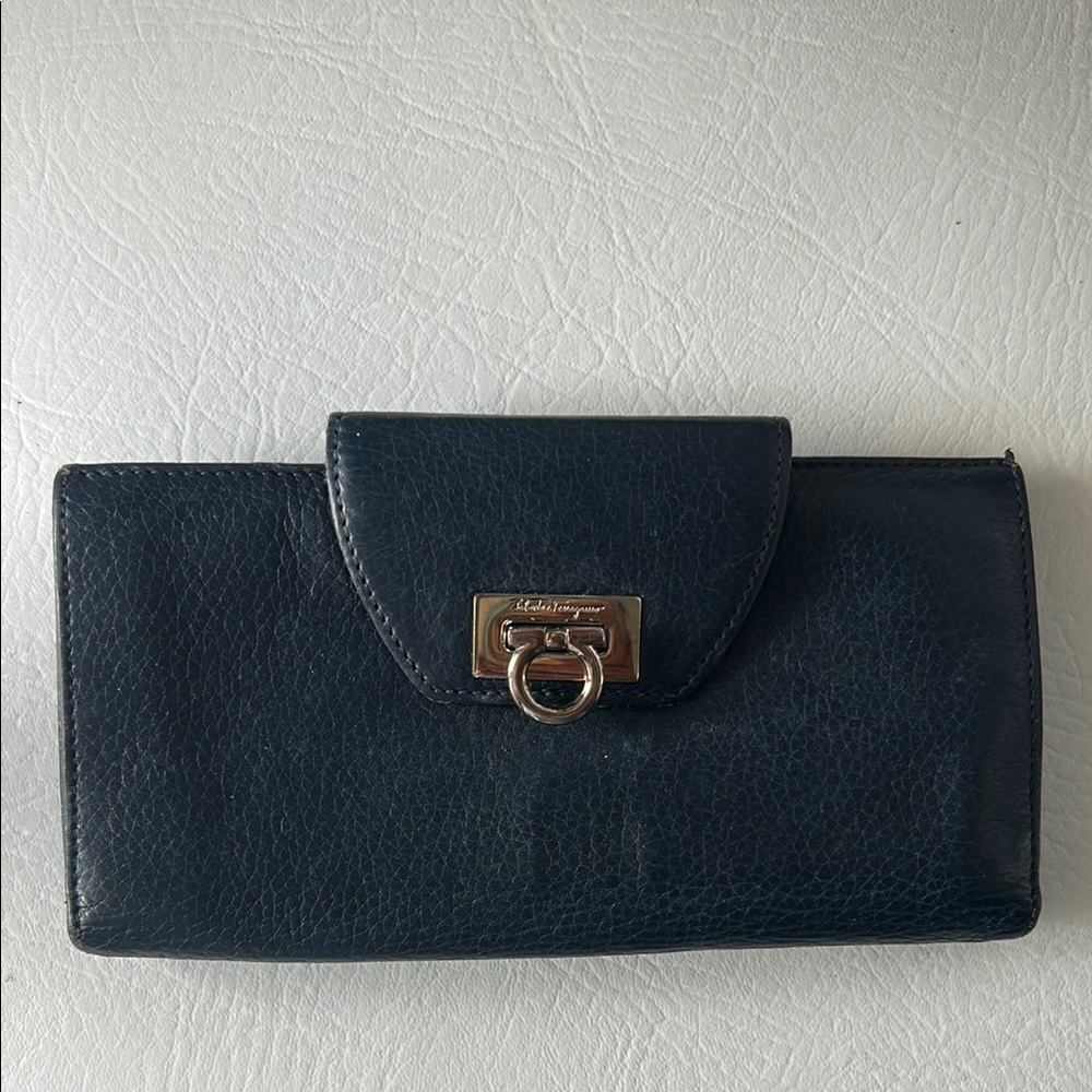 Salvatore Ferragamo, navy blue Leather Wallet